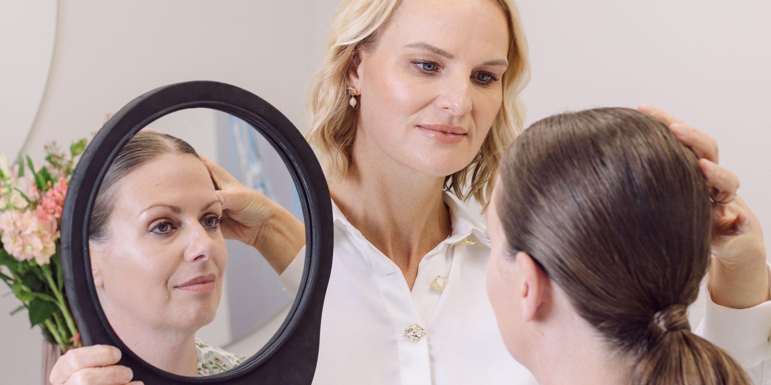 Patient having a medical aesthetic consultation at Dr Nerina Wilkinson and Associates