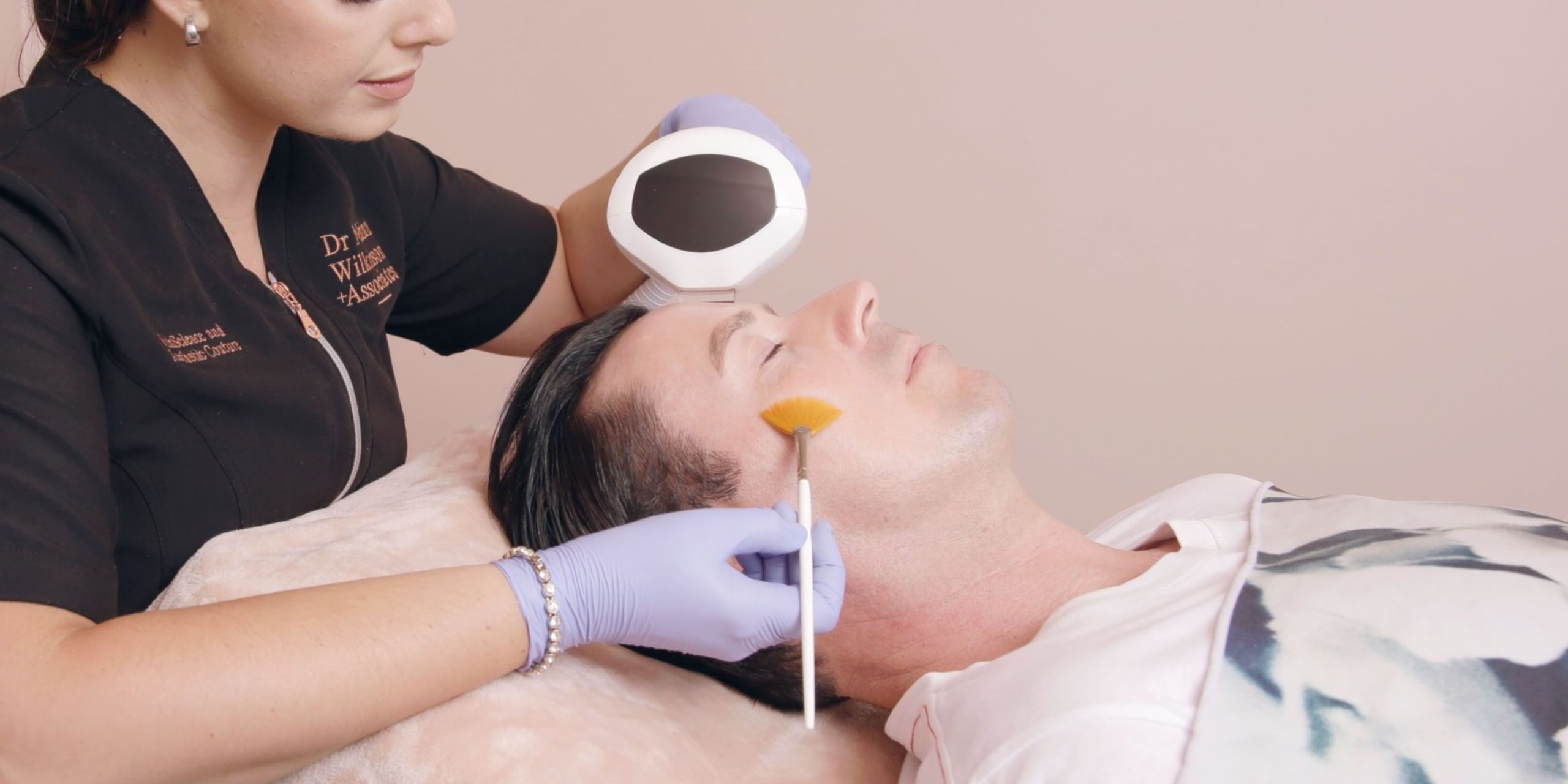 A male patient getting a signature Glow Getter treatment at Dr Nerina Wilkinson and Associates